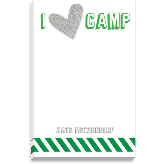 Green I Love Camp Notepads